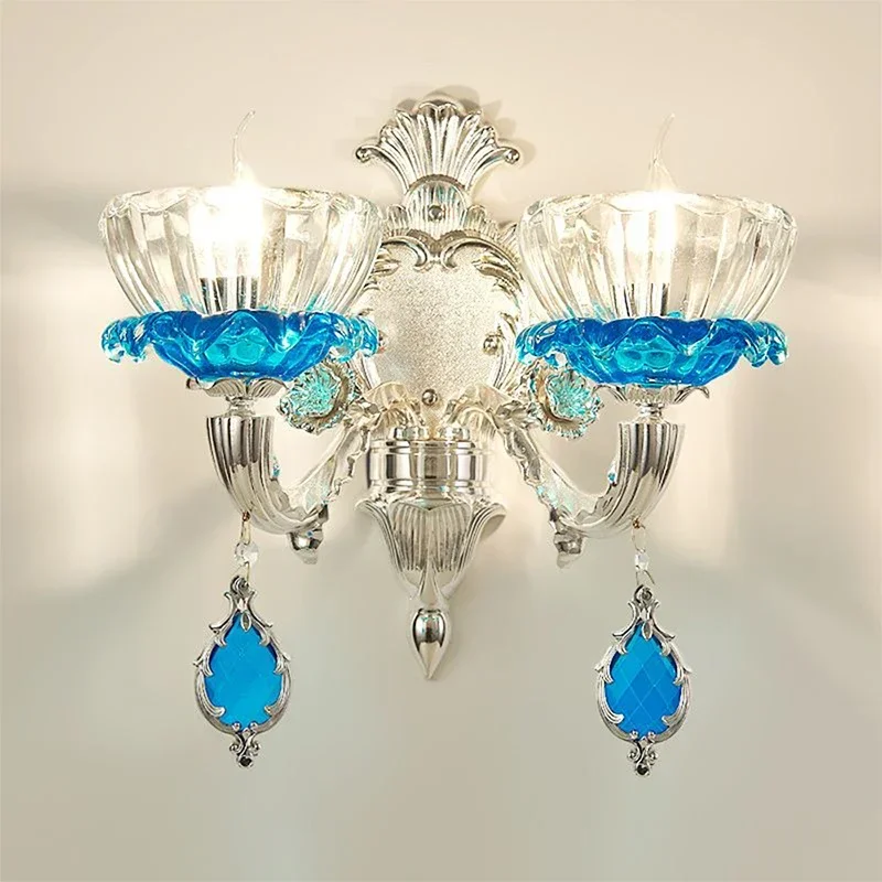

ELARA European Crystal Wall Lamp Luxury Living Room Bedroom Bedside Lamp Background Wall Corridor Villa Hotel Lighting