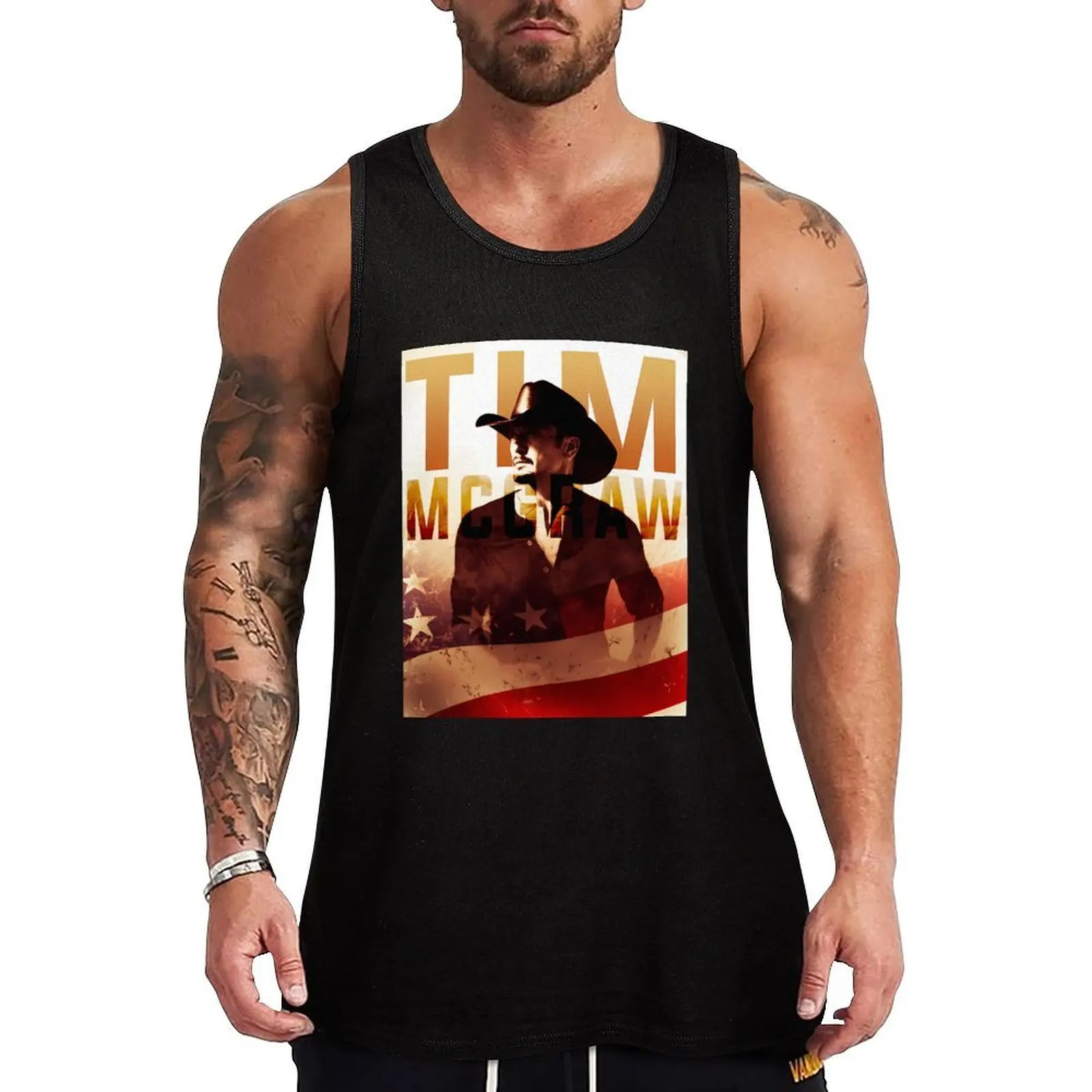 Mcgraw Tim Tank Top Pattern Print Tank Top Casual Graphic Sleeveless Top
