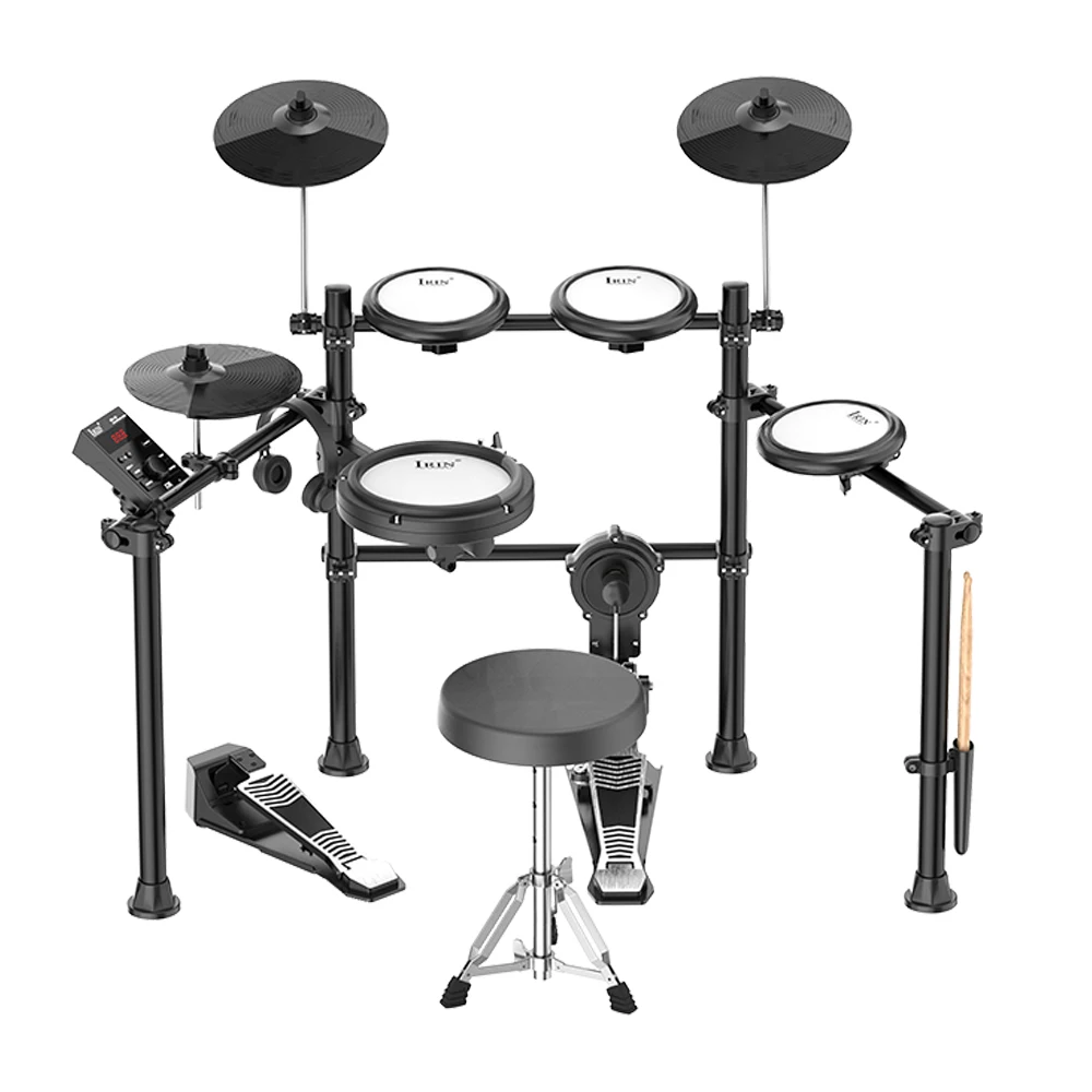 IRIN ND-16 Electric Drum Set 5 Drum 3 Cymbal Silicone Convenient Drum Kit 300 Sounds with BT and USB MIDI Connection Headphone