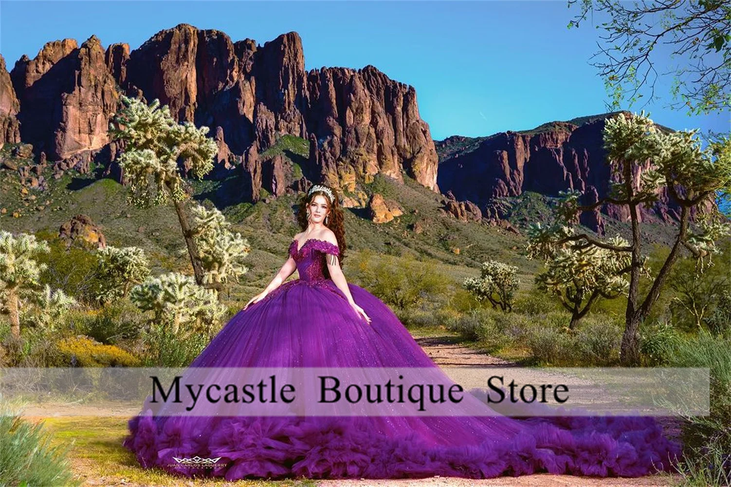 Purple Tulle Quinceanera Dress Ball Gown 2024 Lace Appliques Beaded Ruffles Mexican Sweet 16 Dress Corset Vestidos De XV 15 Anos