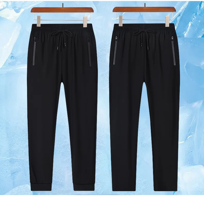 Neue atmungsaktive Herren-Sporthose aus Eisseide, schnell trocknend, schweißabsorbierend, bequem, kühl, hochwertige Outdoor-Hose für Herren – Detail 3