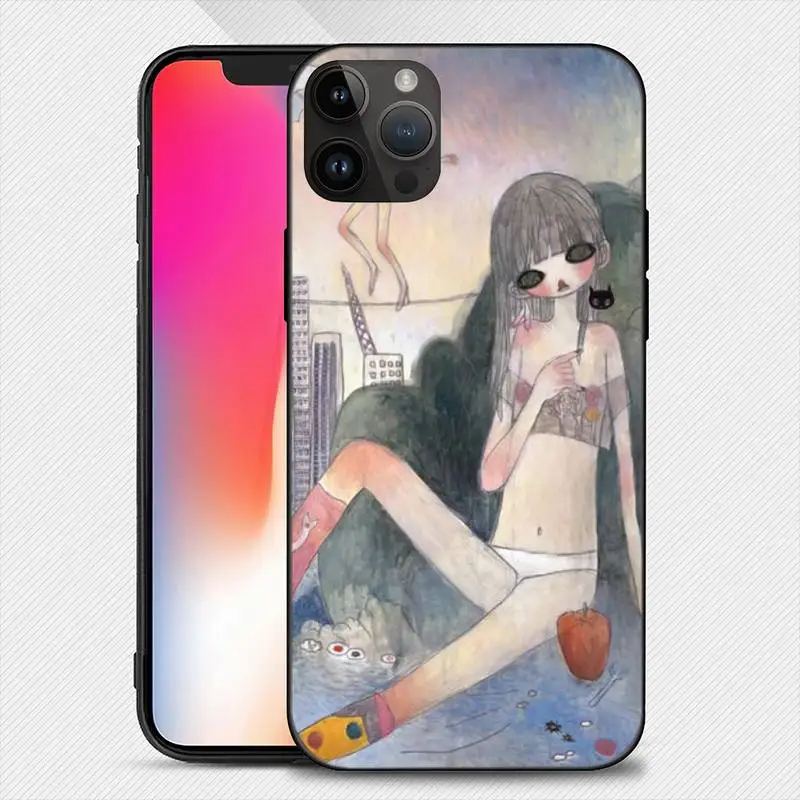 Aya Takano Art Phone Case For iphone15 14 13 12 11 Pro Max Mini X 7 8 Soft Case