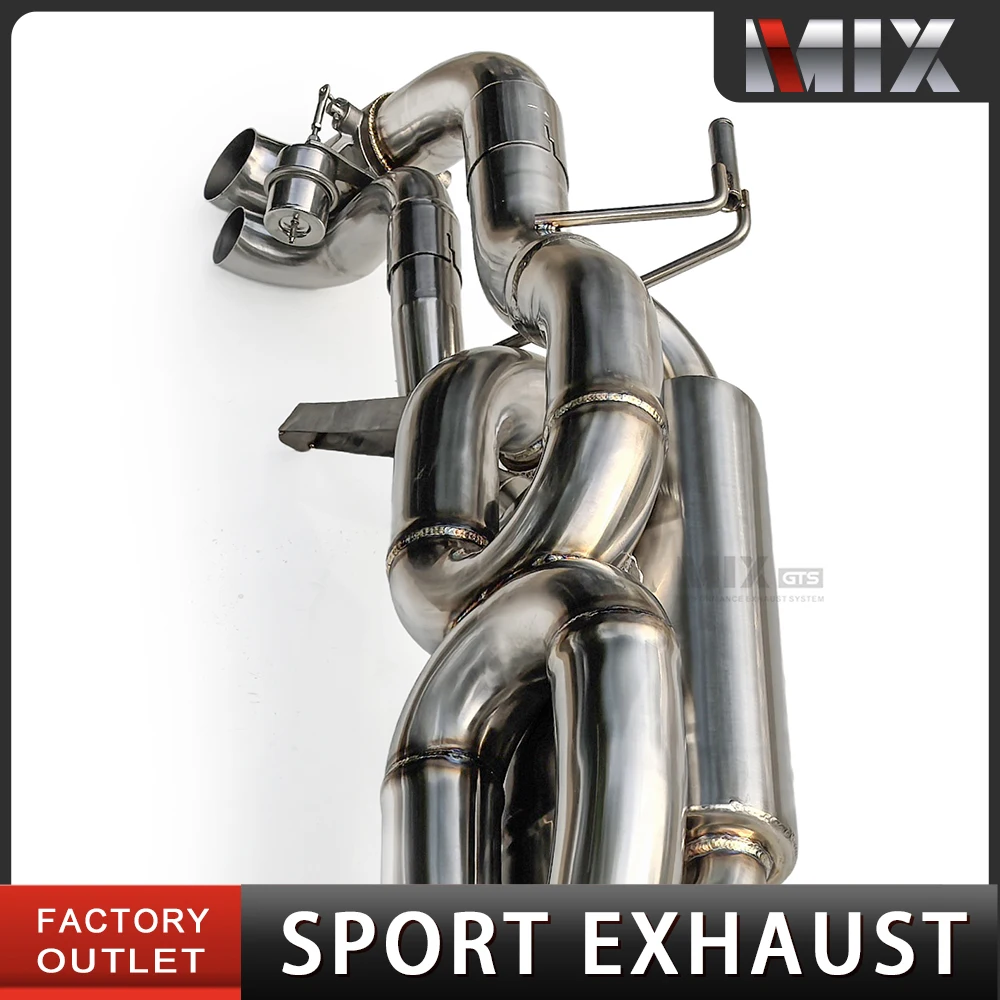 For Audi R8 V8 4.2l V10 5.21 2006-2015 2015-2023 performance exhaust system stainless steel cat-back exhaust with vacuum valve