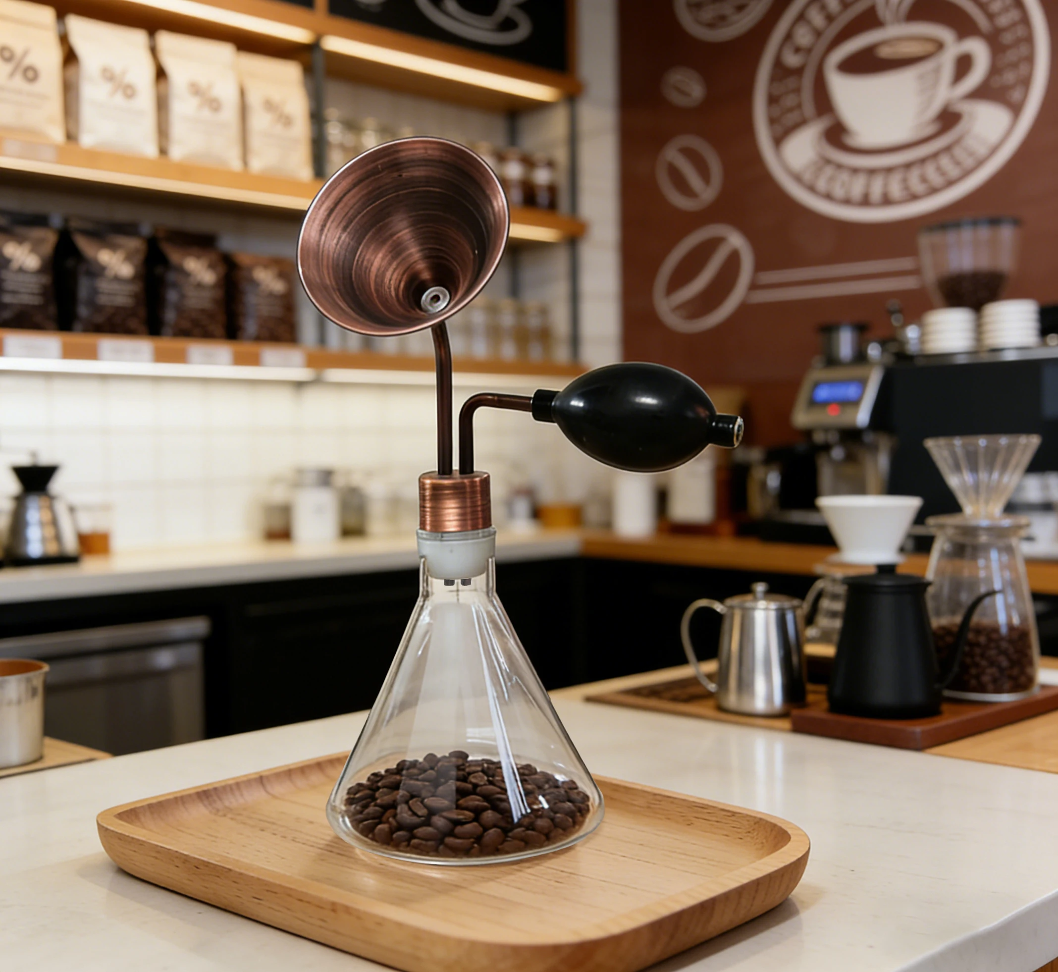 Yander New Arrival Big Bottle Brass Scent Fragrance Bottle Aroma Release Bottle For Tea Coffee Bean Exhibition