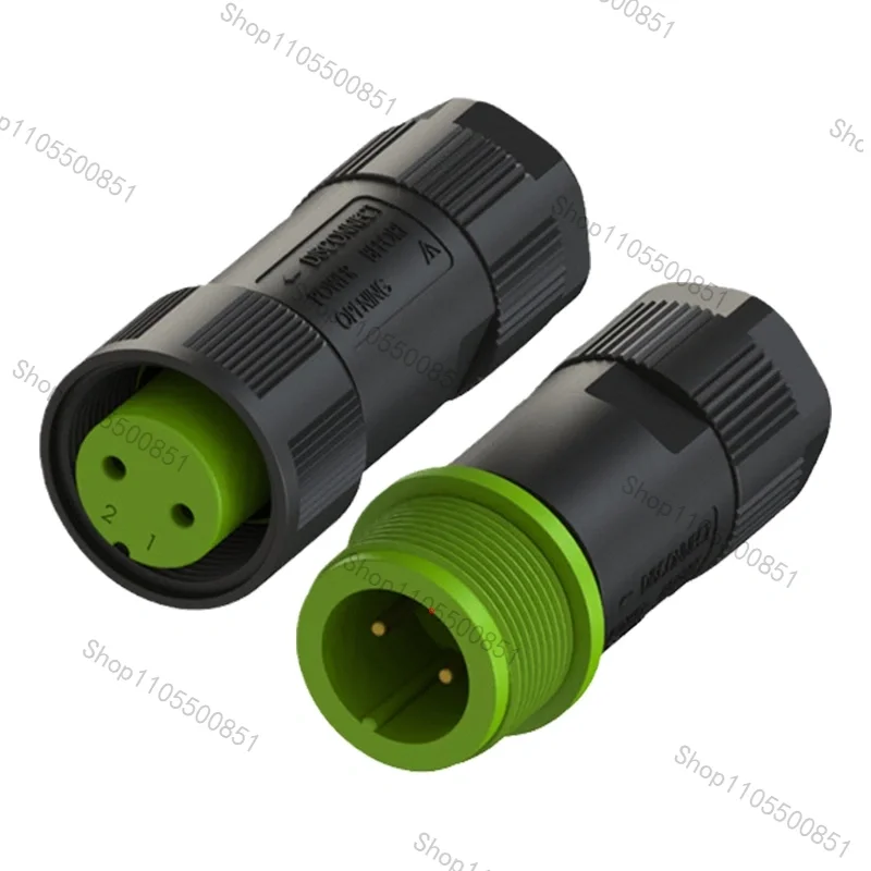 Waterproof 2-Core Circular Connector M20 2Pin 10A/15A for Exceedconn EC Series, Industrial Docking Adapter 10pcs
