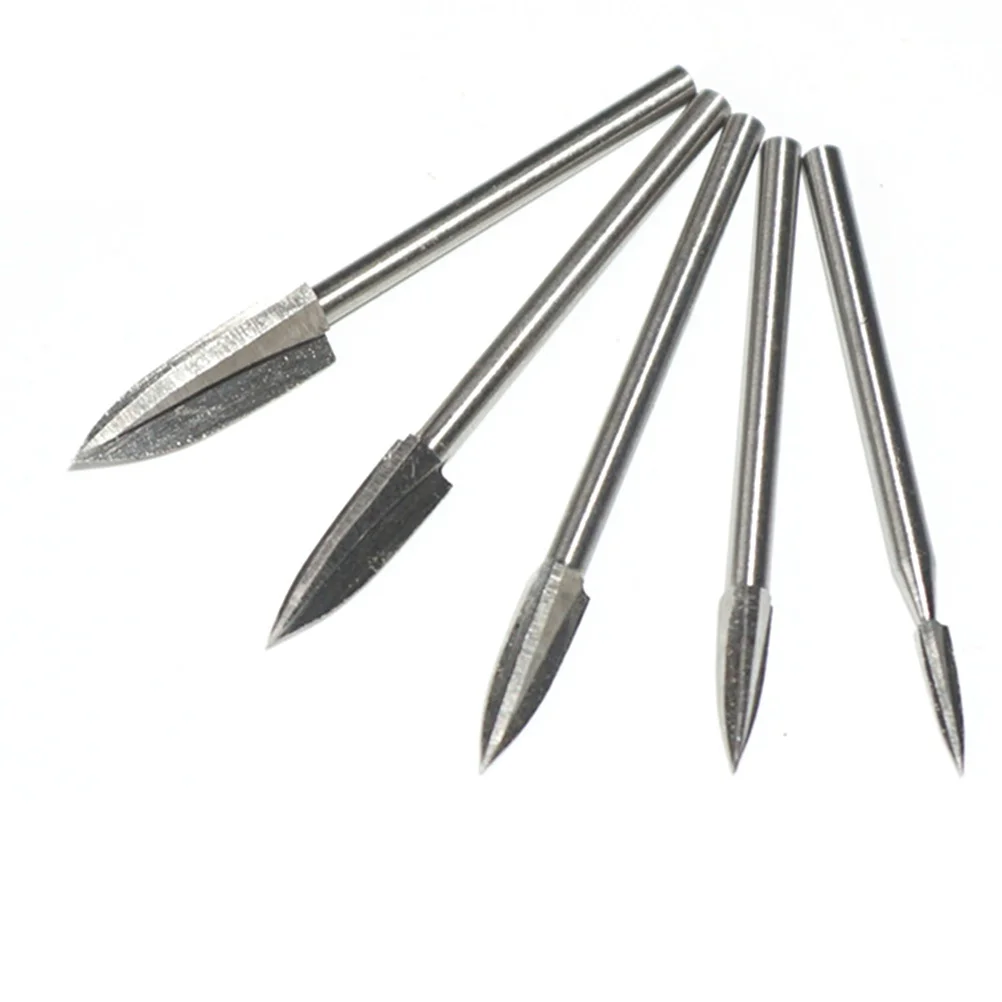 5Pcs 3mm Milling Cutter Head 3 Blades Engraving Tool for Wood Carving Marking Home Shop Silver Engraving Cutter