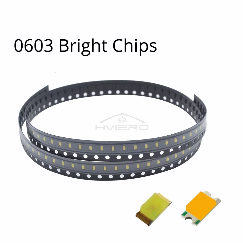 1000Pcs LED Chip Light 0603 SMD SMT Assorted Kit 20mAh Warm White Bulbs Emitting Diode Super Bright DIY Ceiling Paste Lamp Beads