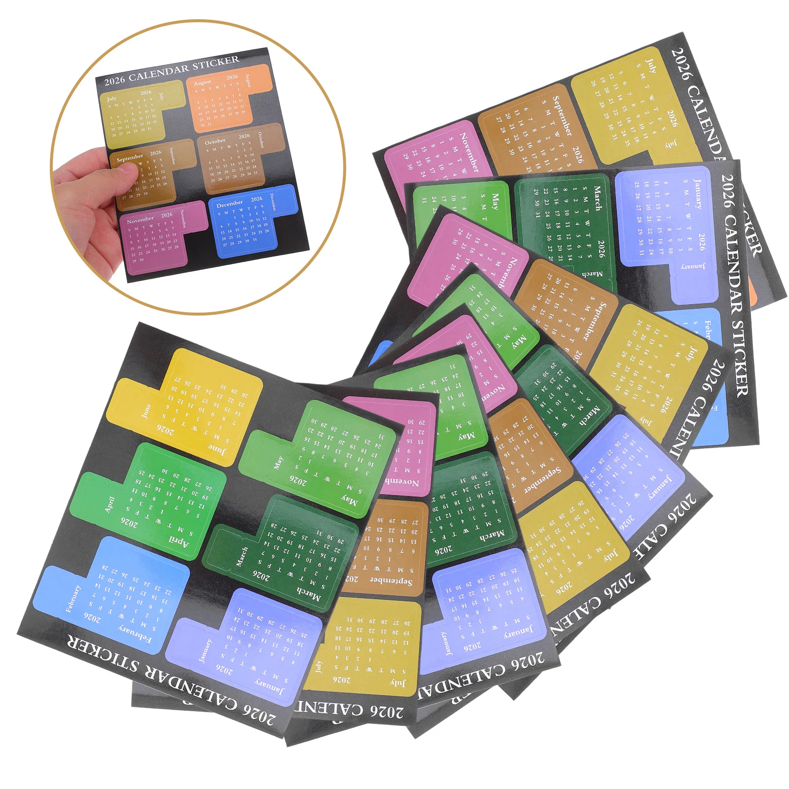 

4 Sets Monthly Index Tabs Calendar Sticky Paper Stickers for Planners Scrapbook