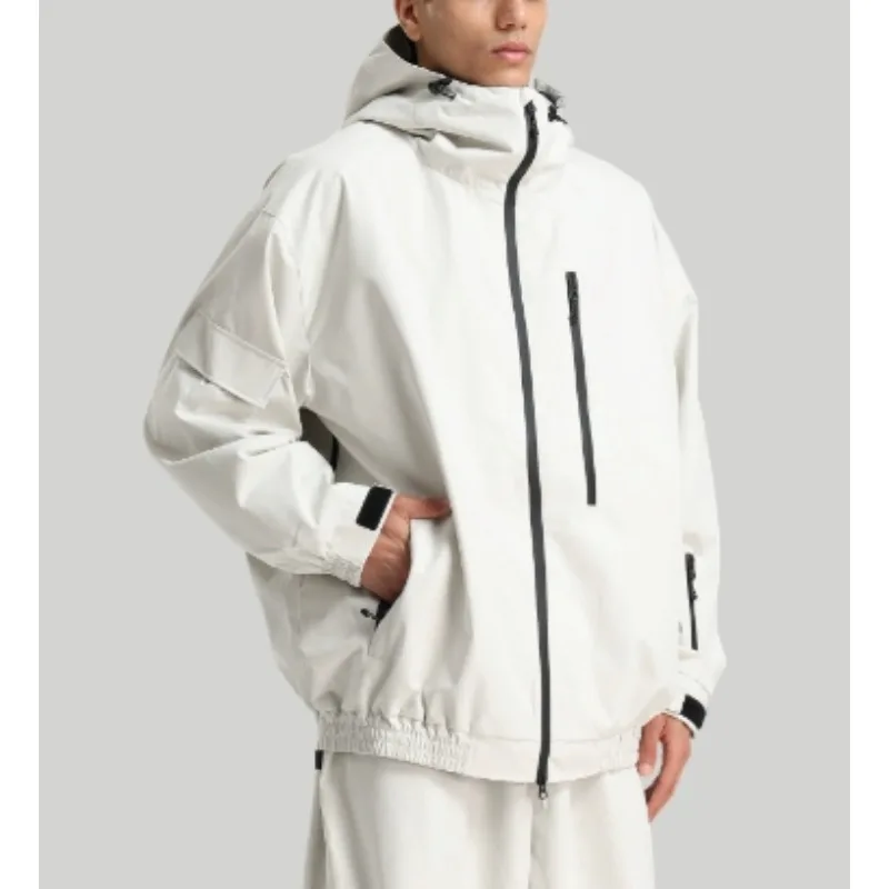 

New Style Pure Color Ski Suits Men Double Board Windproof Waterproof Warm Snow Suits Outdoor Loose Sports Hooded Jackets Women