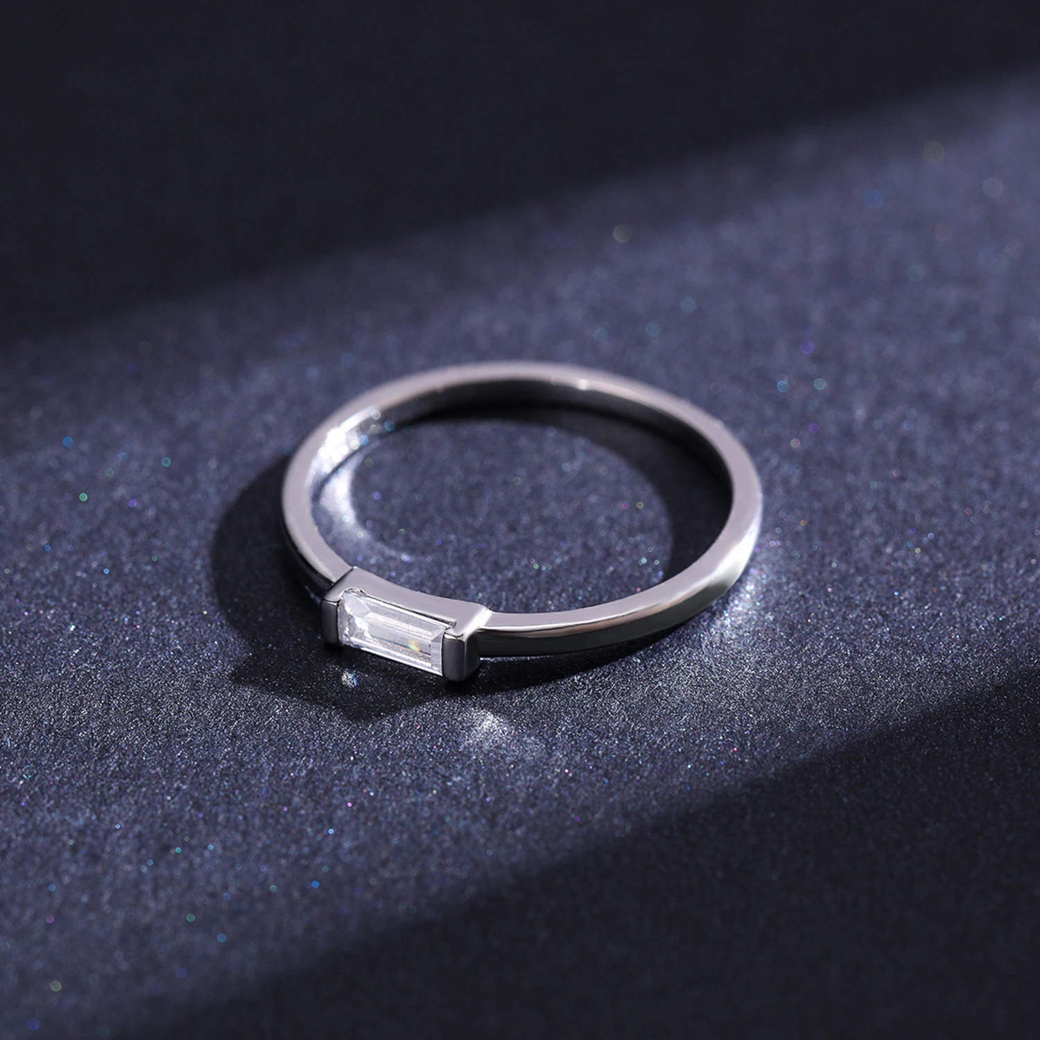 Modian-Anillo de Plata de Ley 925 para mujer, sortija de boda con corte de Esmeralda, Circonia cúbica transparente brillante, rectangular, joyería