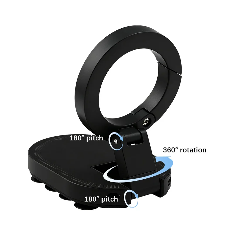 360 Degree Rotating Magnetic Suction Cup Bracket Lazy Person Folding Car Phone Holder for Watching TV Dramas Live Streaming