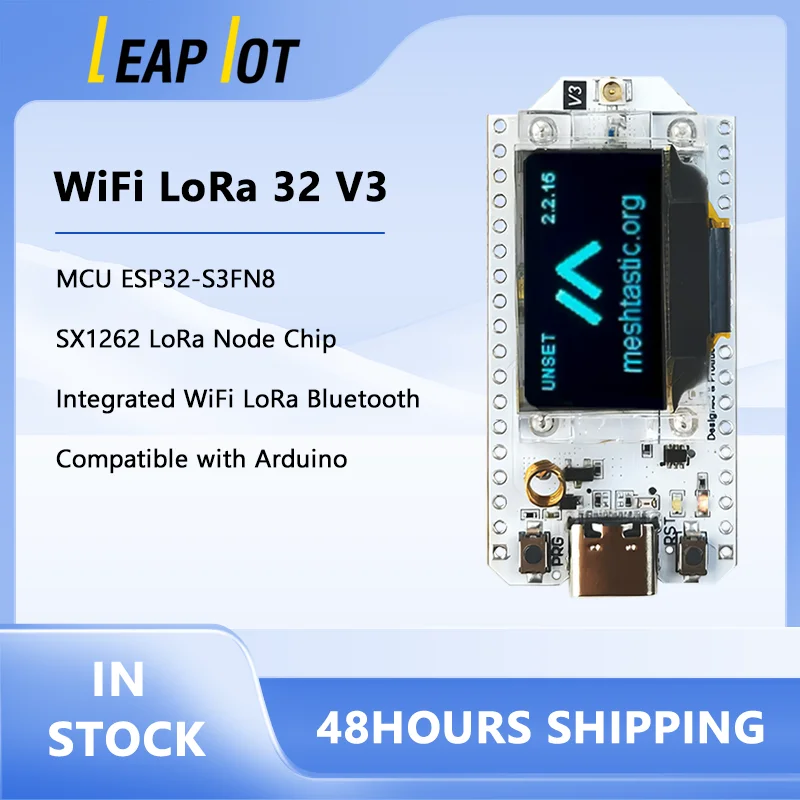 

Heltec Meshtastic WiFi LoRa 32 V3 ESP32 SX1262, макетная плата с 0,96-дюймовым OLED-дисплеем Type-C, совместимая с Arduino