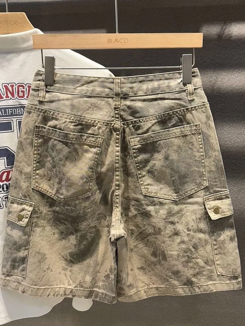 New Summer Classic Fashionable Multi-pocket Camouflage Cargo Shorts Men's Casual Loose Sports Plus Size Denim Shorts 28-36