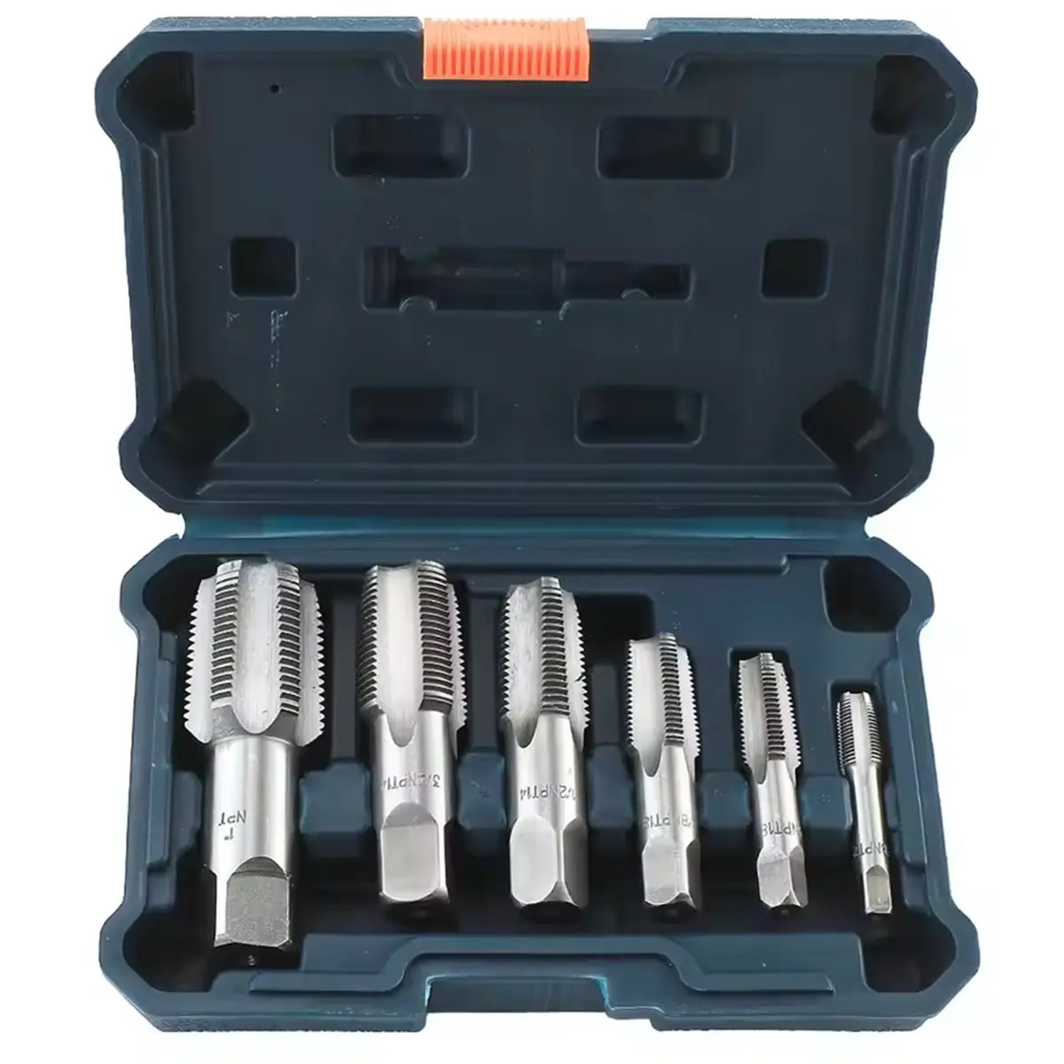 DT38 6-Piece NPT Pipe Tap Set Precise Steel Threading Tools for Woodworking for Clean Accurate Threads