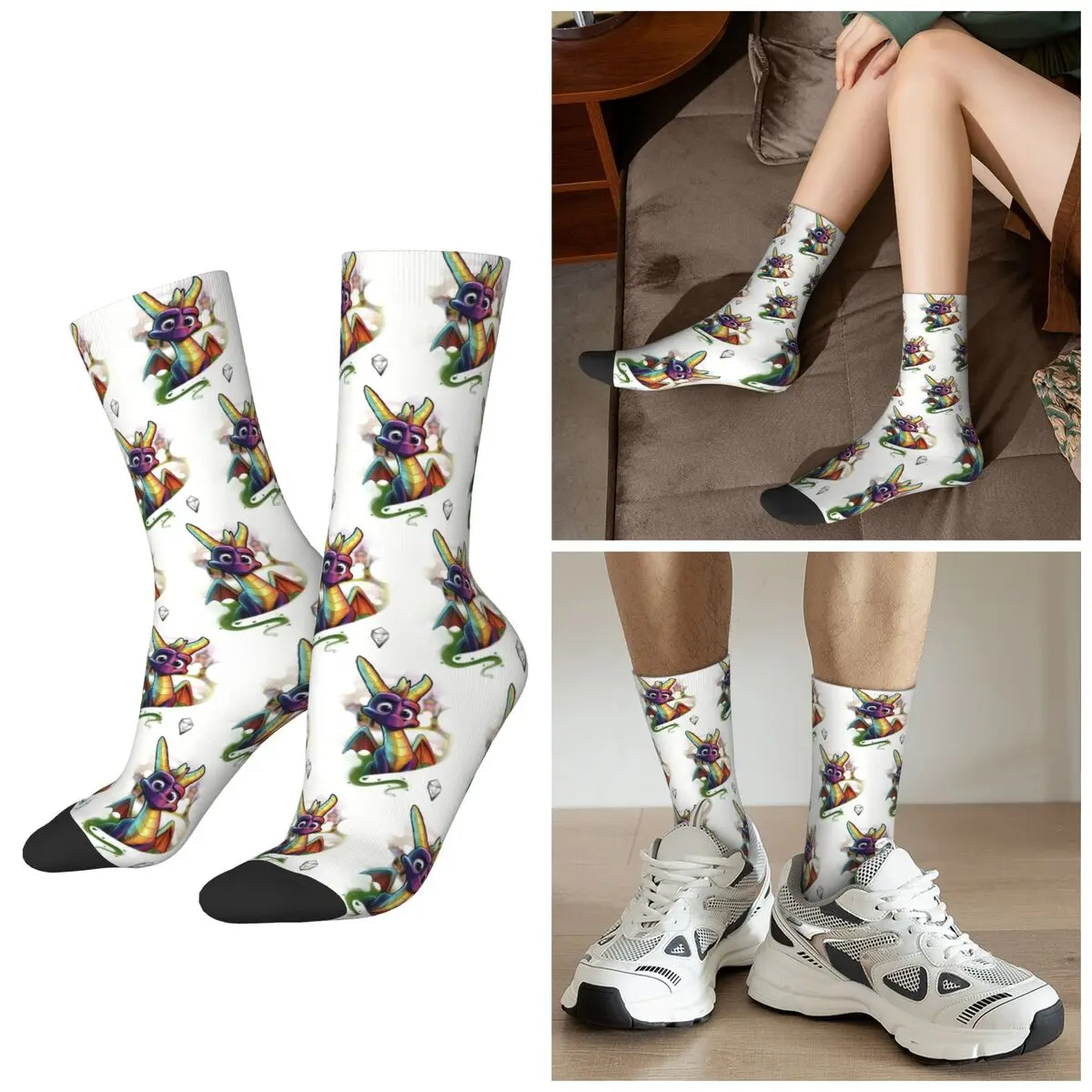 

Всесезонные носки Ice Spyro, носки в стиле Харадзюку, впитывающие пот чулки для мужчин и женщин, подарки