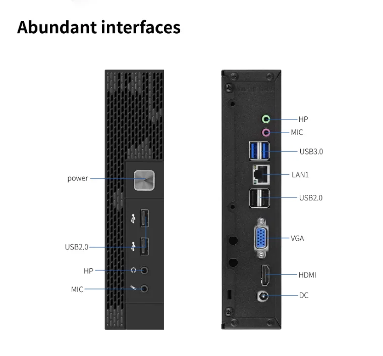 공장 64GB NVME 5700U 5500U 5300U 저렴한 사무용 미니-PC 소형 마이크로 PC 미니 컴퓨터 AMD R3 R5 R7 AMD 미니 PC 썸네일 3