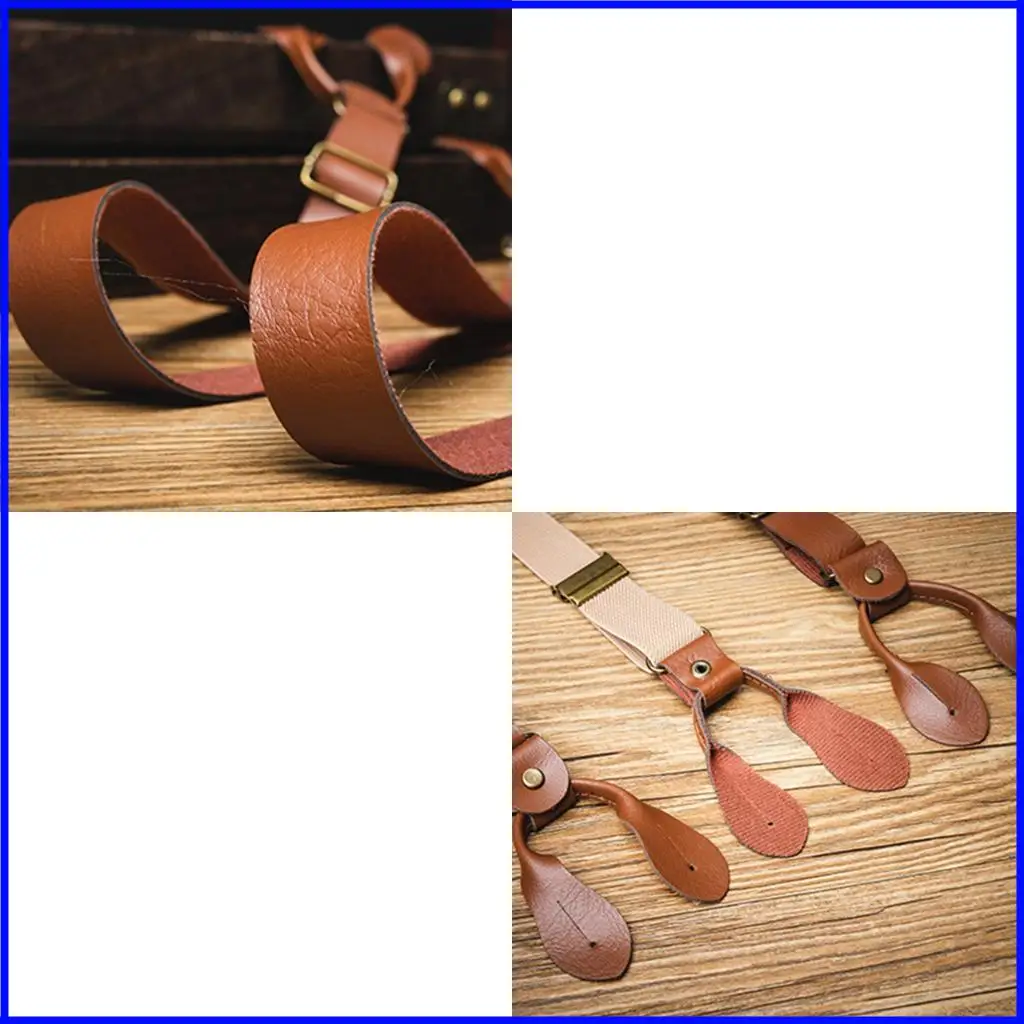 

Versatile Suspenders Brown Classical PU Suspenders Perfect for Wedding