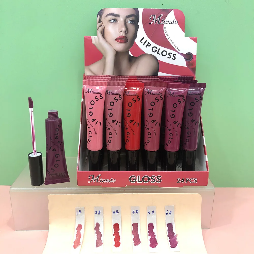 24Pcs Lip Tint Lip Stain Liquid Lipstick Highly Pigmented Long Lasting Waterproof Lip Gloss Lips Makeup