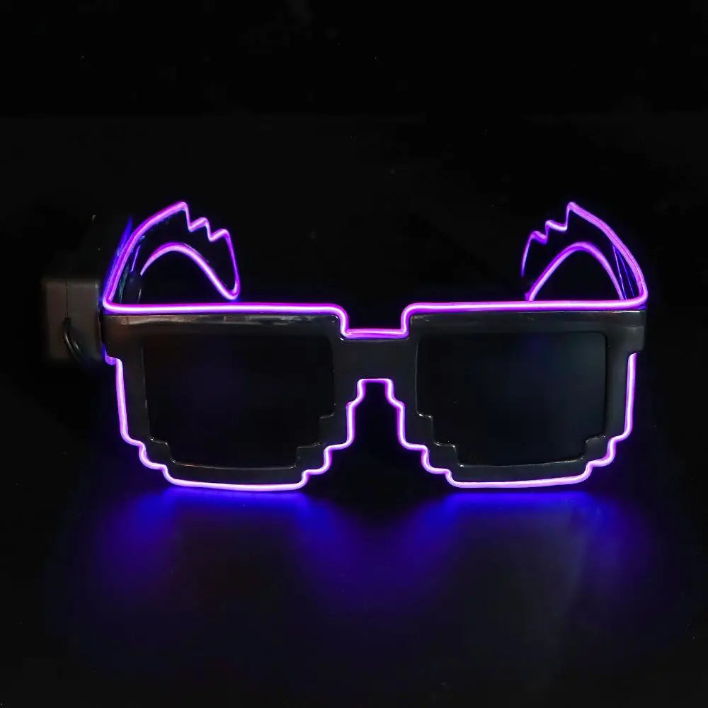 Wireless Mosaic LED Glasses Halloween Christmas Birthday Neon Party Nightclubs Neon Rave Shades Flashing Glasses for Adult Kids