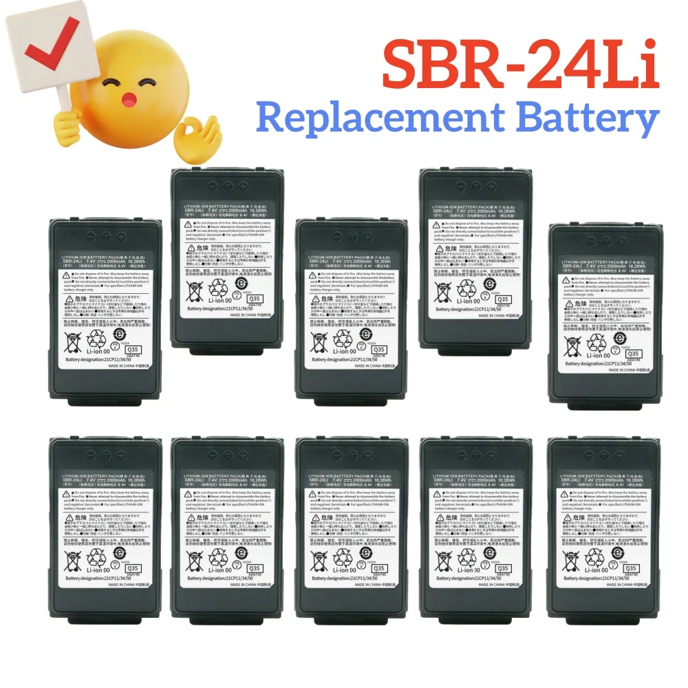

10 шт. SBR-24Li SBR-24 7,4 В 2000 мАч сменный аккумулятор для YAESU FT-70D FT70D FT-70DR FT-70DS аккумулятор для рации