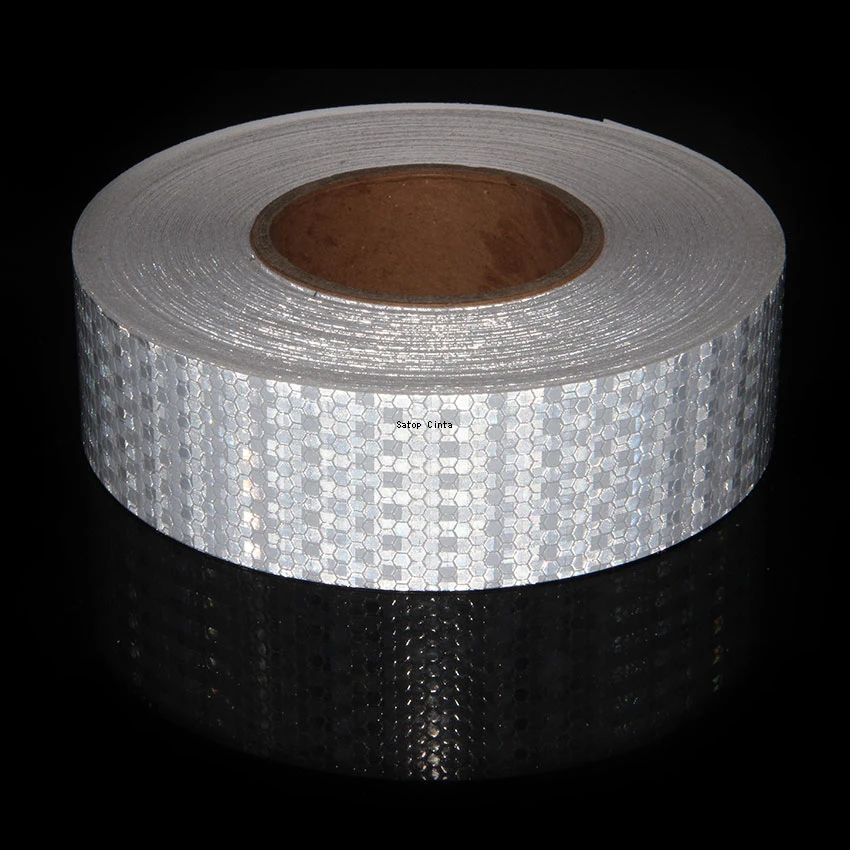 2inch White Reflective Adhesive Tapes Waterproof Auto Safety Warning Bicycle Stickers Reflectors Conspicious Strip 25M For Truck