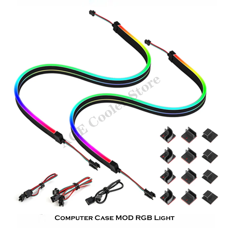 Computer Case MOD RGB Light 5V/12V Motherboard Lighting SYNC 20-100cm Soft Moldable LED Strip