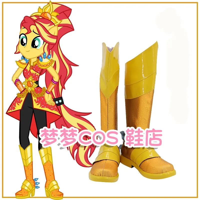 

Костюм для косплея Sunset Shimmer, желтые ботинки ручной работы из искусственной кожи