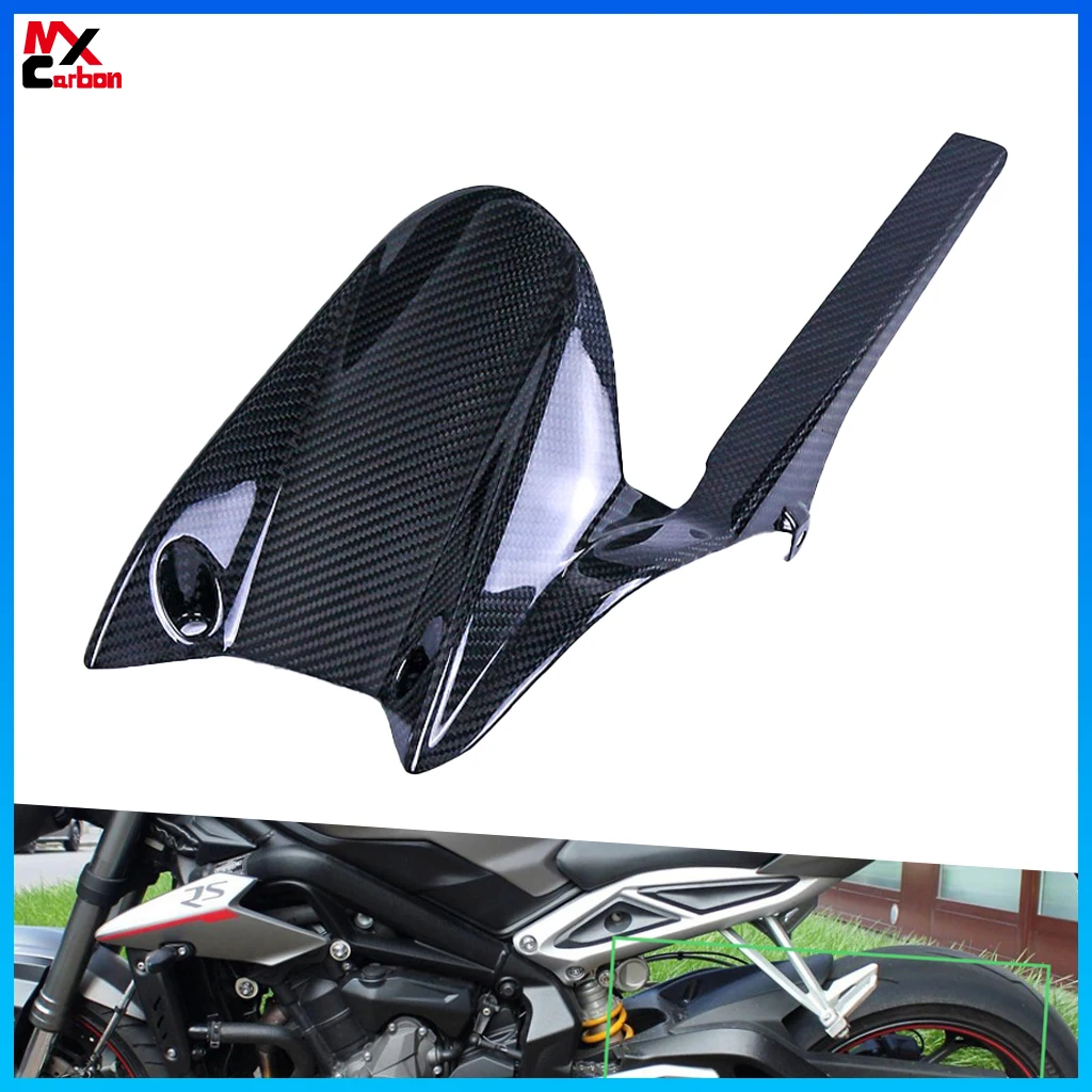 Motorcycle Rear Fender Chain Guard Mudguard Fairing Carbon Fiber For Triumph Street Triple 765 RS 2017 2018 2019 2020 2021 2022