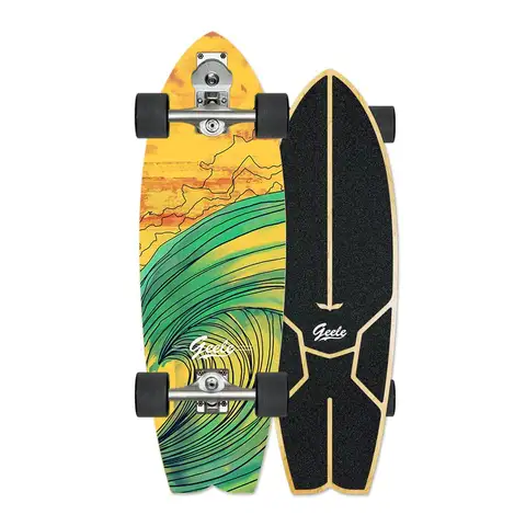 Surfskate Board Land Carving Surf Skate Sport Longboard, Complete Pumping Skateboard, Maple Deck CX4 Truck, 76cm