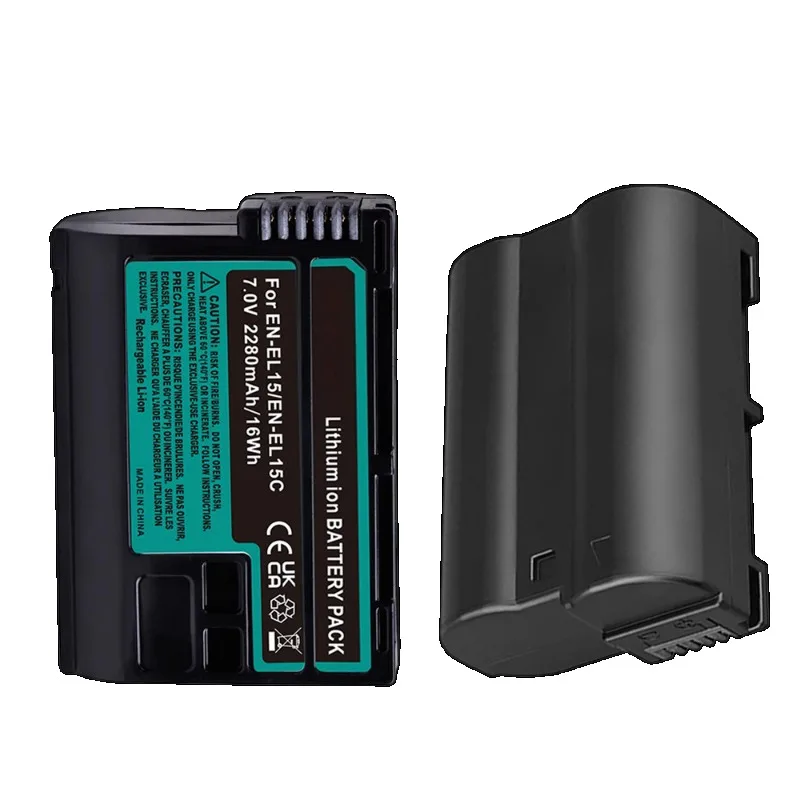 2PCS EN‑EL15C 2280mAh Replacement Camera Battery for Nikon Z5 Z6 II Z7 II Zf Z8 1 V1 D500 D610 D750 D780 D850 D7200 D7500