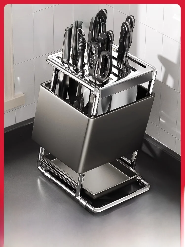 

304 Stainl Steel Kitchen Knife Ra Multi-Function Slant Insertion Storage elf Cutlery Holder Vegetable Knife Placement ...