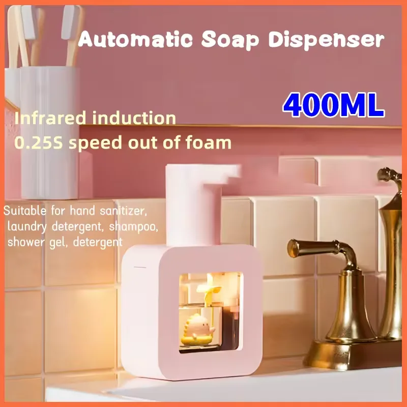 

New Automatic Soap Dispenser Cute Pet Contact Free Hand Sanitizer USB Charging 400ml Liquid Dispensers Wash Handtizer Personal