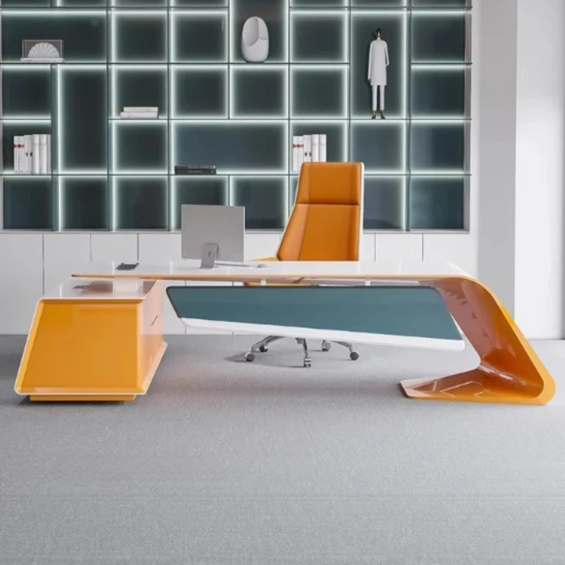 Waterproof Luxury Office Desk Cabinet Modern Writing Executive Computer Desks Study White Storage Escritorio Oficina Furniture