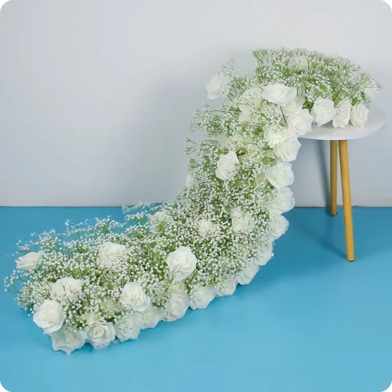 Silk Artificial Flower Table Flag for Wedding Stage Decoration Road Guide Props Superstar Event Centerpiece Floral
