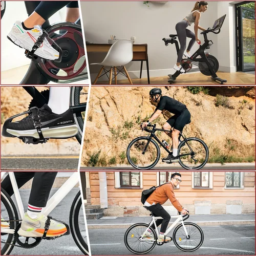 Imagen 2 del producto BUCKLOS Pedal de bicicleta con Clip para el dedo del pie Pedal de bicicleta de entrenamiento interior aleación de aluminio Ciclismo de Carretera al aire libre Pedal giratorio de montaña pieza de bicicleta