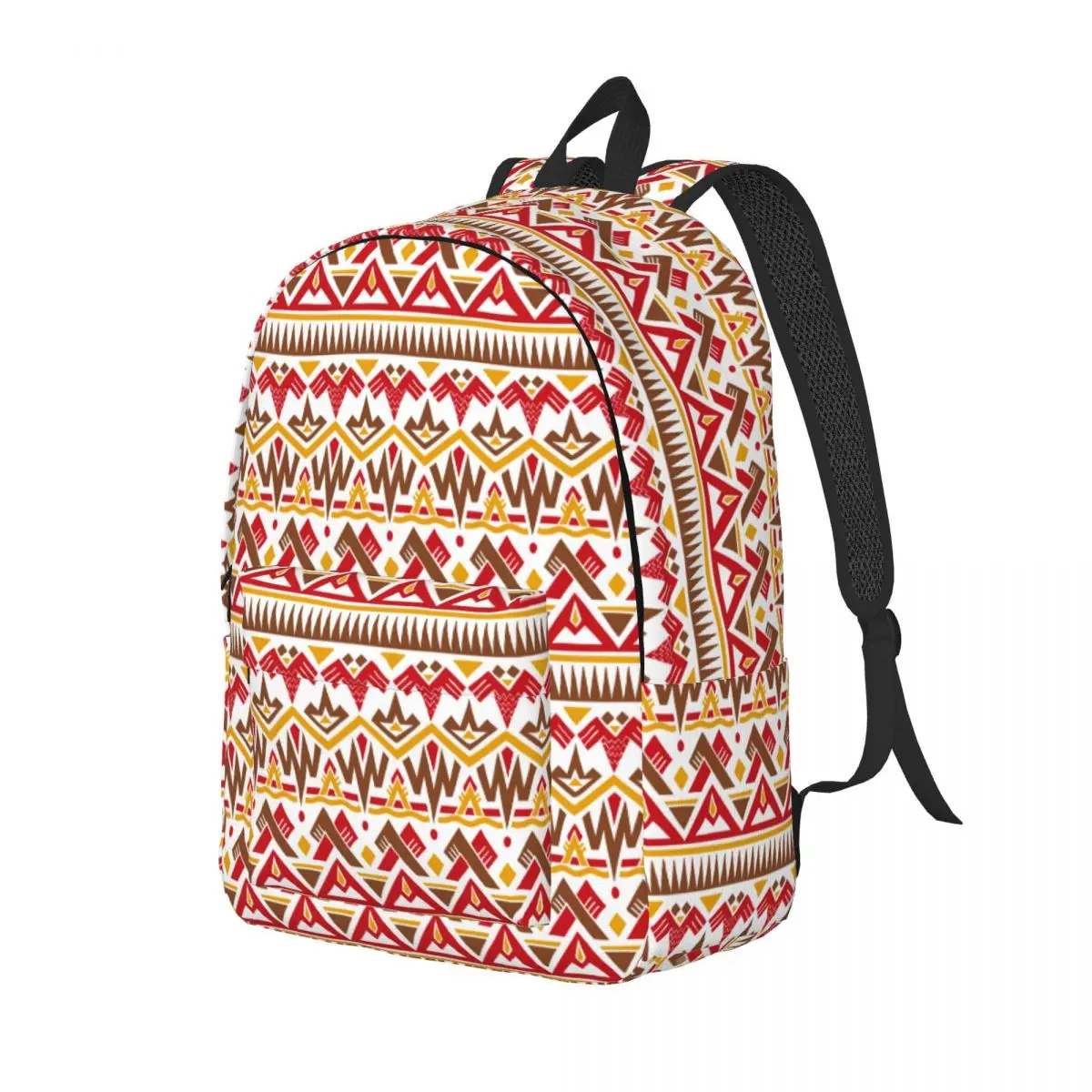 Mochila asteca de estilo étnico variegado, bolsa leve de escola secundária para caminhadas e viagens, mochila tribal africana vintage para homens e mulheres, moda