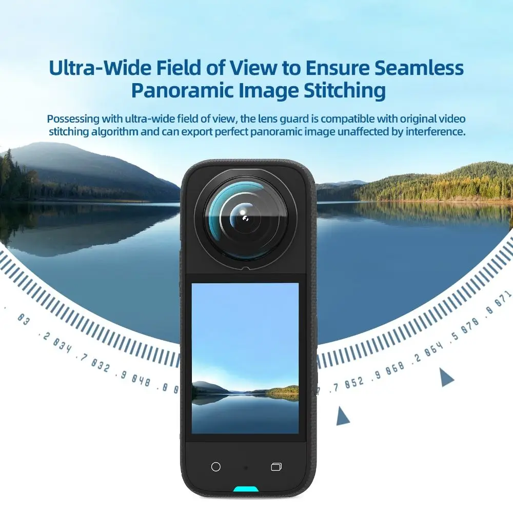 Penutup Panorama Kamera Pelindung Lensa Lengket Pelindung Lensa Ganda Antigores untuk Insta360 X3