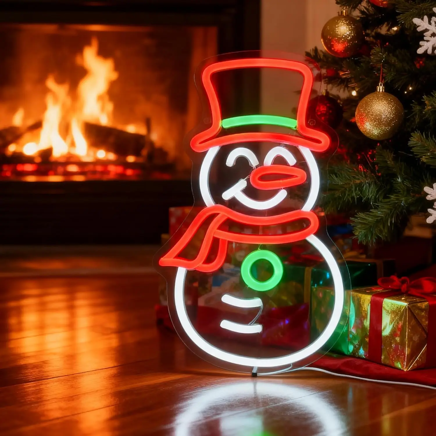 Christmas Neon Sign USB Dimmable LED Neon Light for Living Room Bedroom Home Party Winter Snowman Decor Gift Christmas Light