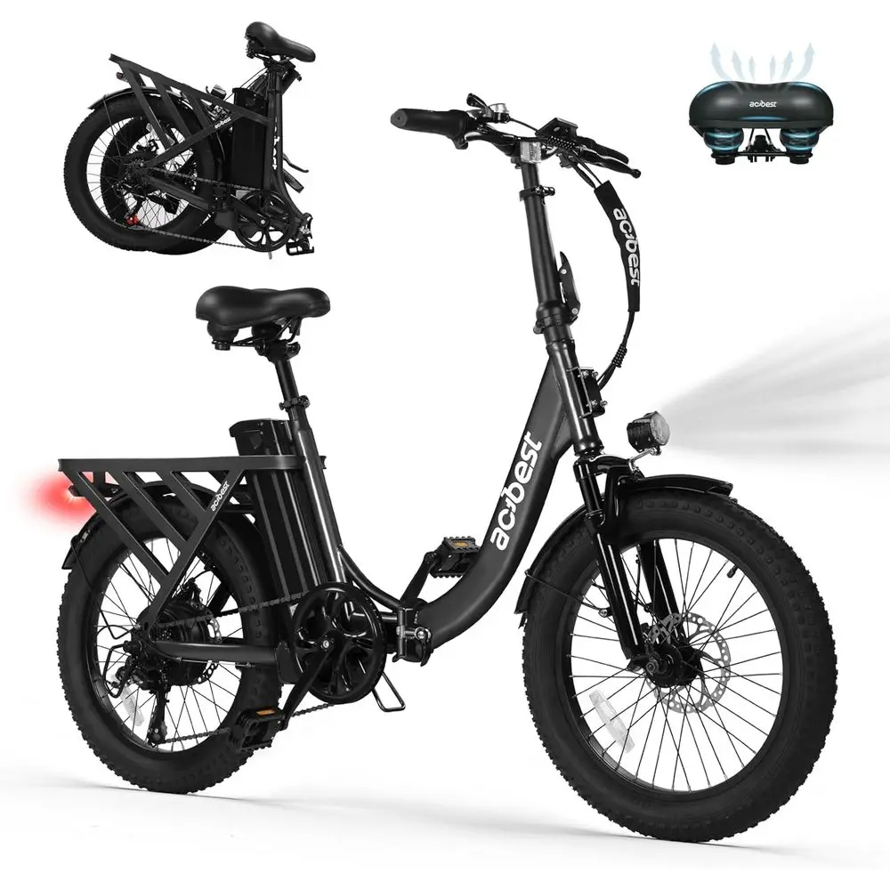 

20 Adult Electric Bike, 1200W Motor, 7-Speed, 28MPH, 48V 499Wh Battery, 55-Mile Range, Black