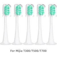 5 Brush Heads for Xiaomi MIJIA T300/T500/T700 Sonic Electric Toothbrushes End-rounded Bristles with Dust-proof Cap Remove Stains