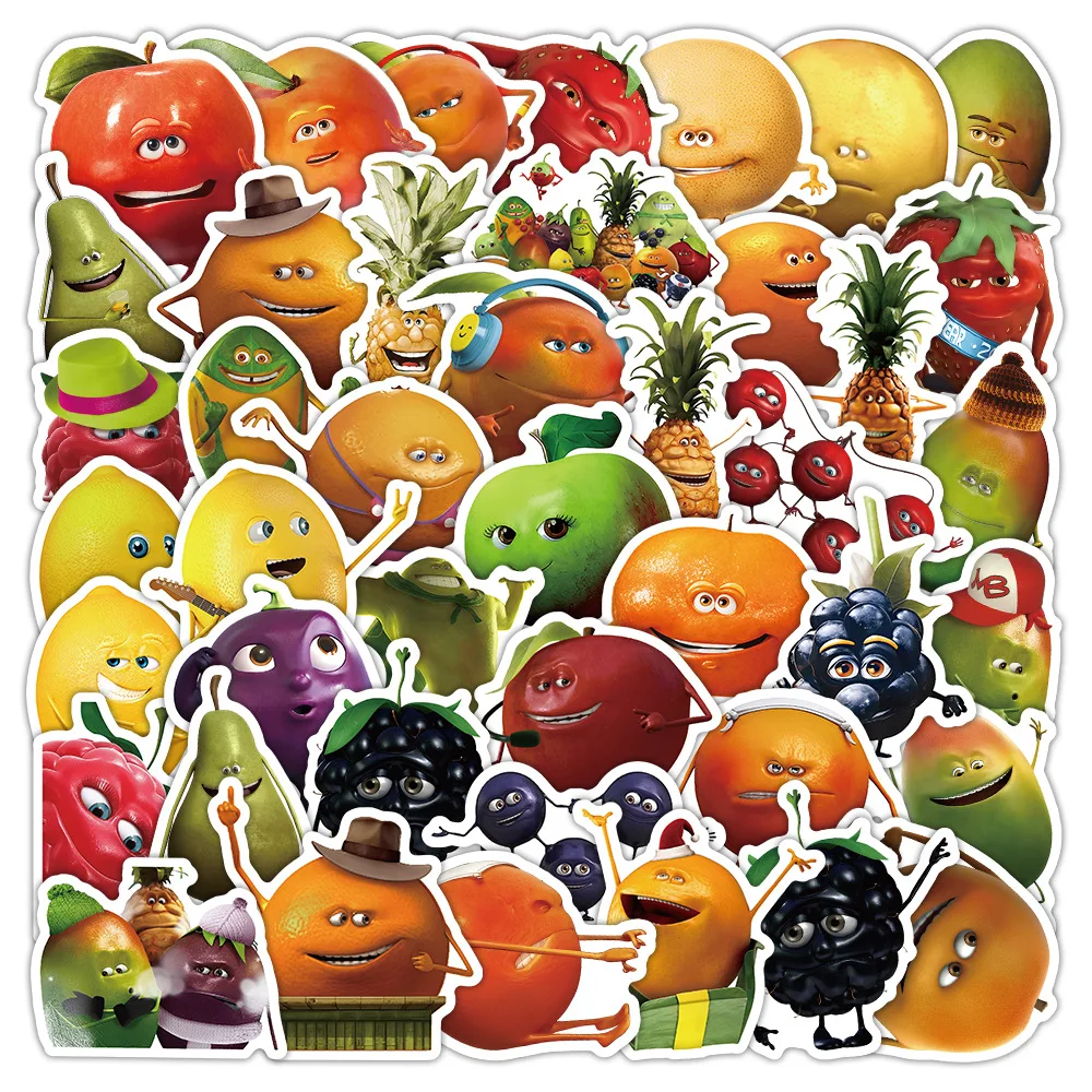 

50pc Fruit Family Phone Stickers Cartoon Fruit Emojis Funny Graffiti Decoration Mobile Skateboard Helmet DIY Waterproof Stickers