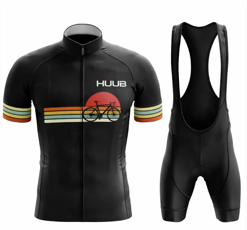 

HUUB Cycling suit summer men's road bike short sleeved set breathable quick drying jersey with sponge cushion bib