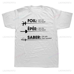 Hot Sale Novelty Awesome Fencing Foil Saber Definition T Shirts Streetwear Short Sleeve Summer Style Casual Loose Mens Clothing