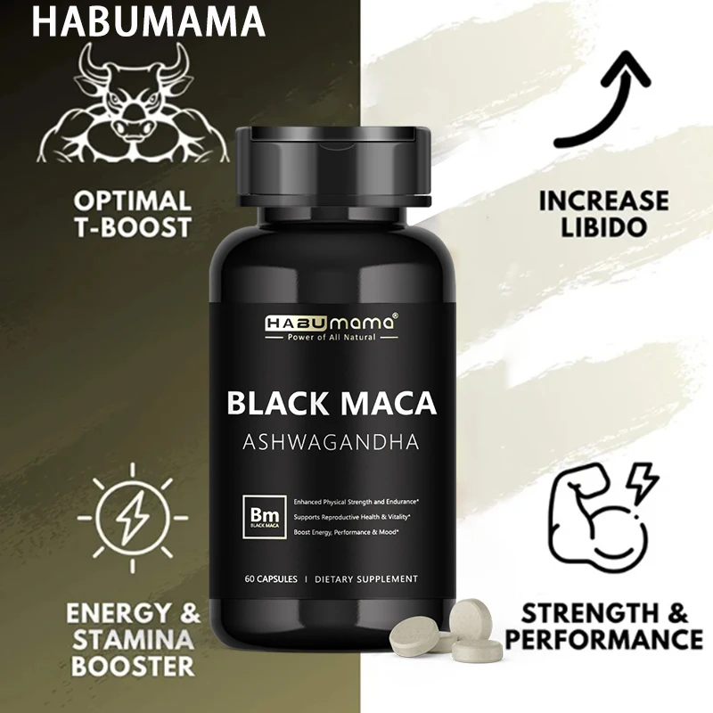 Organic Maca Ashwagandha Pills Supports Reproductive Health Natural Energizer