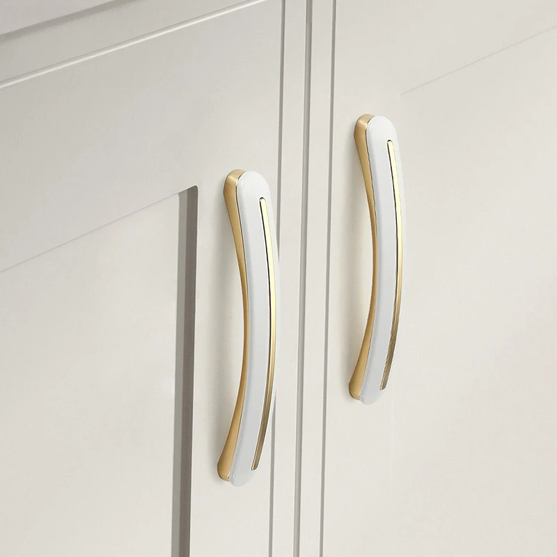 مقابض درج خزانة الأثاث مقابض المطبخ لمقبض الخزانة درج الباب الأثاث مقبض المطبخ الأجهزة البساطة الذهبية #3