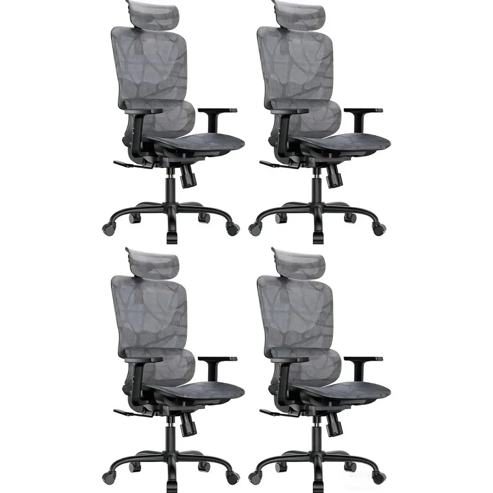 Ergonomic Mesh Oice Chair with 5-Level Lumbar Support, Computer Gaming Chair with Adjustable rest & Armrests, Rocking , Comortab