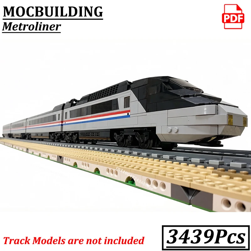 6-Studs-Wide Metroliner Locomotive Long Train Set Engine Bricks City Railway MOCBUILDING Blocks Construction Toys Gift