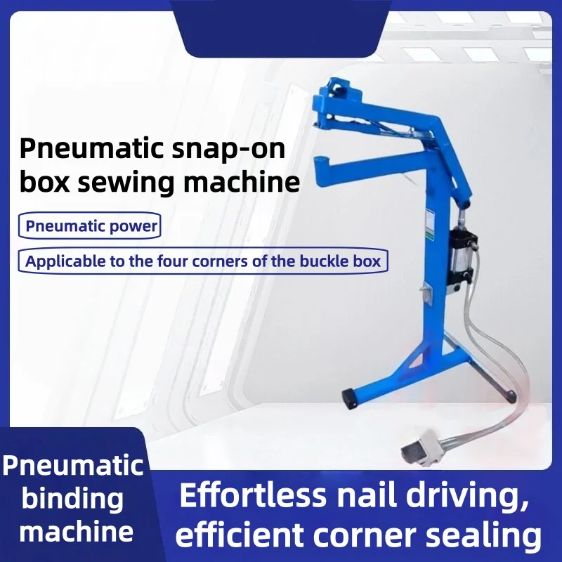 Vertical Pneumatic Foot Operated Carton Side Stapling Machine Air Powered Box Side Sealing Stapler for Buckle Carton Packaging