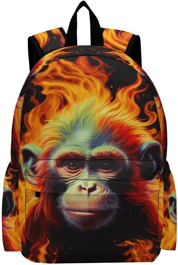 

Backpack Colorful 3D Monkey Backpack School Bookbag Laptop Shoulder Bag Casual Daypack