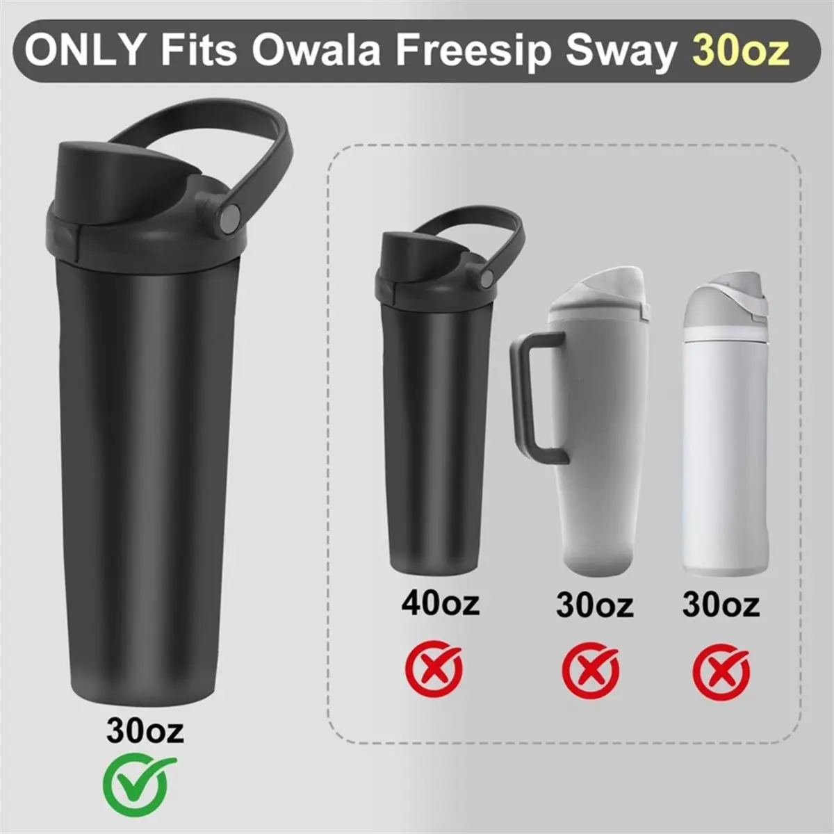 618 Mega Sale 2 Pack Replacement Lid with Straws for Owala FreeSip Sway 30oz Water Bottles, Caps with Carry Handle